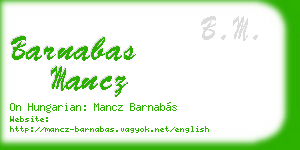 barnabas mancz business card