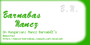 barnabas mancz business card